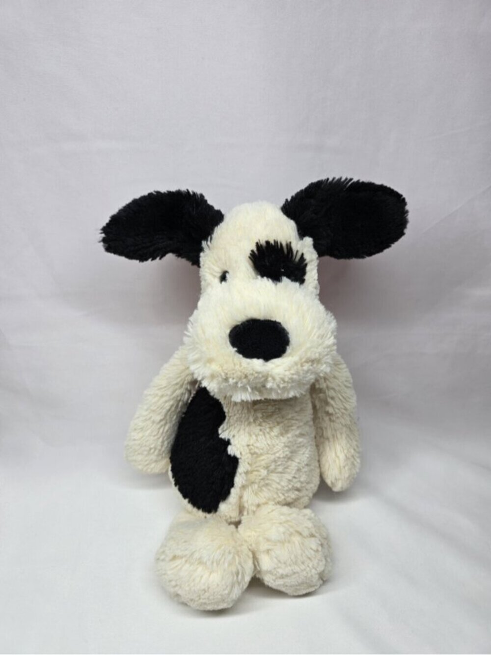 Jellycat Bashful Black & Cream Puppy Dog 12” Plush Toy